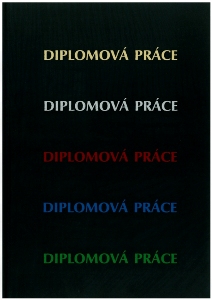 Ukázka potisku desek diplomové práce černé desky - zlacení