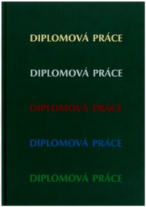 Ukázka potisku desek diplomové práce tmavě zelené desky - zlacení